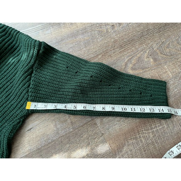 Express Womens Medium Dark Green Pullover Knit Sweater K6 - Picture 5 of 7